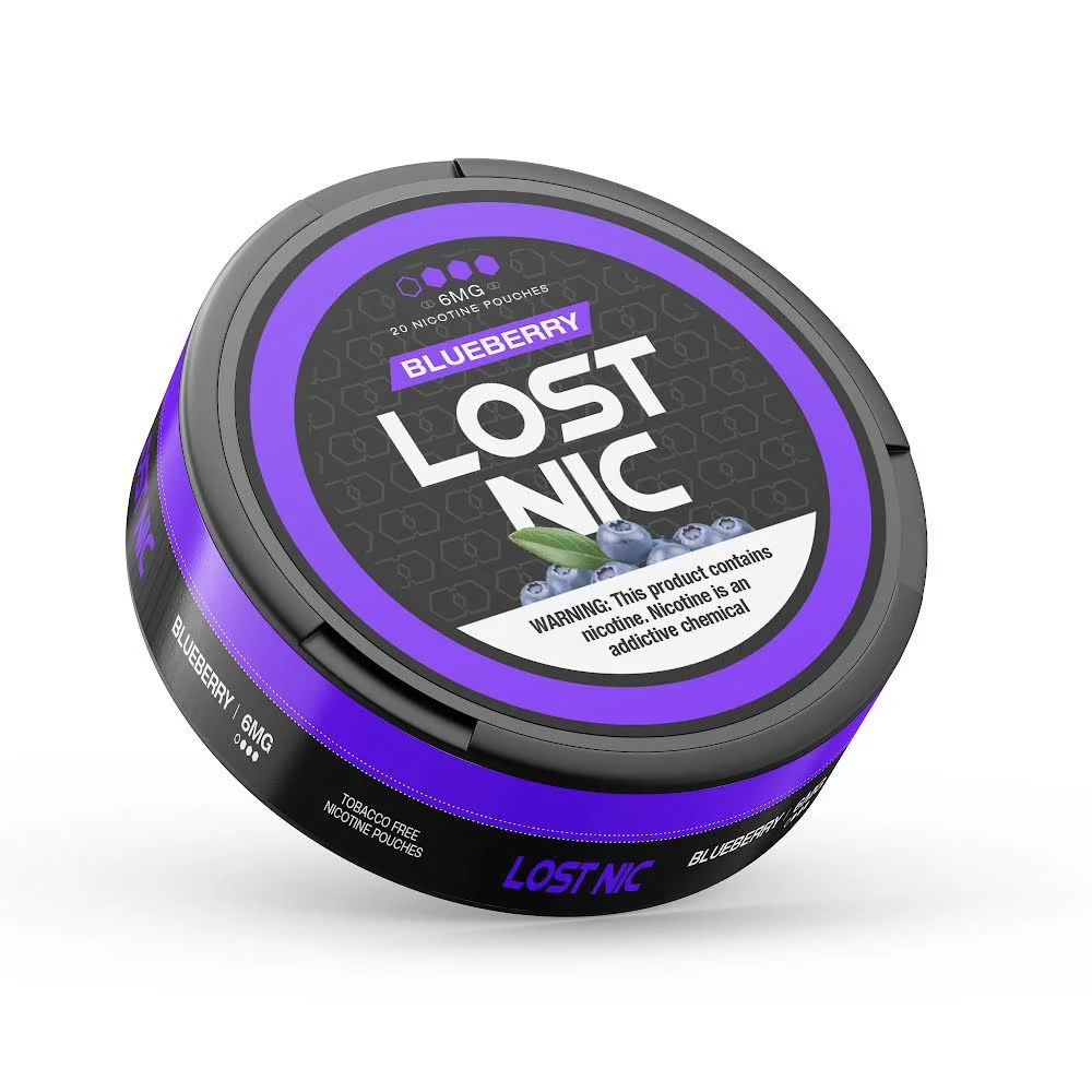 Lost Nic Blueberry Nicotine Pouches 6mg can
