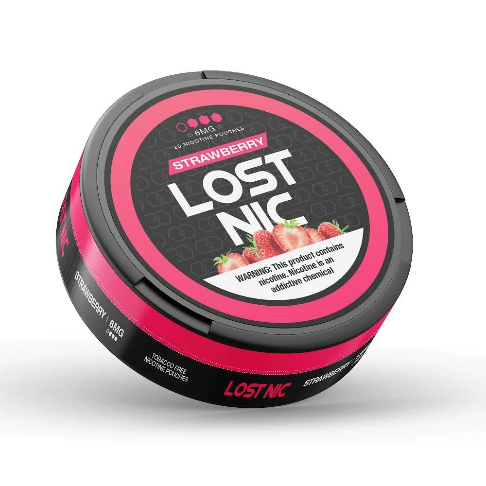 Lost Nic Strawberry Nicotine Pouches 6mg can