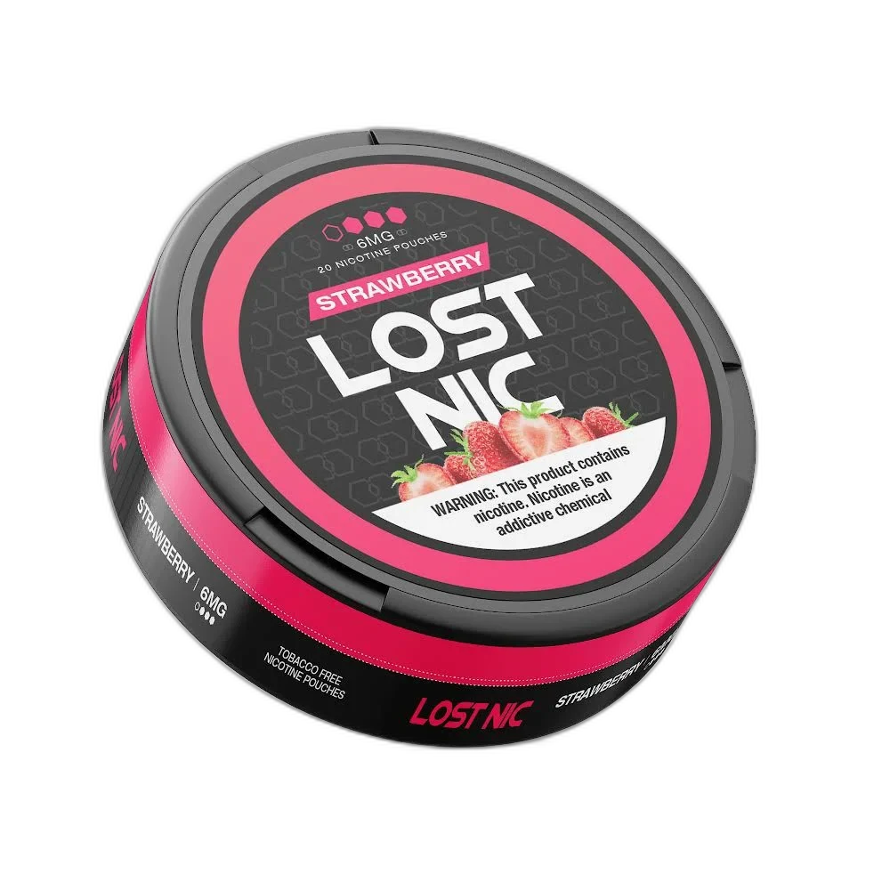Lost Nic Strawberry Nicotine Pouches 6mg can