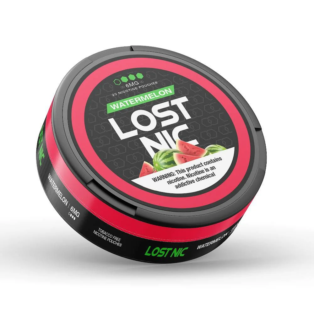 Lost Nic Watermelon Nicotine Pouches 6mg can