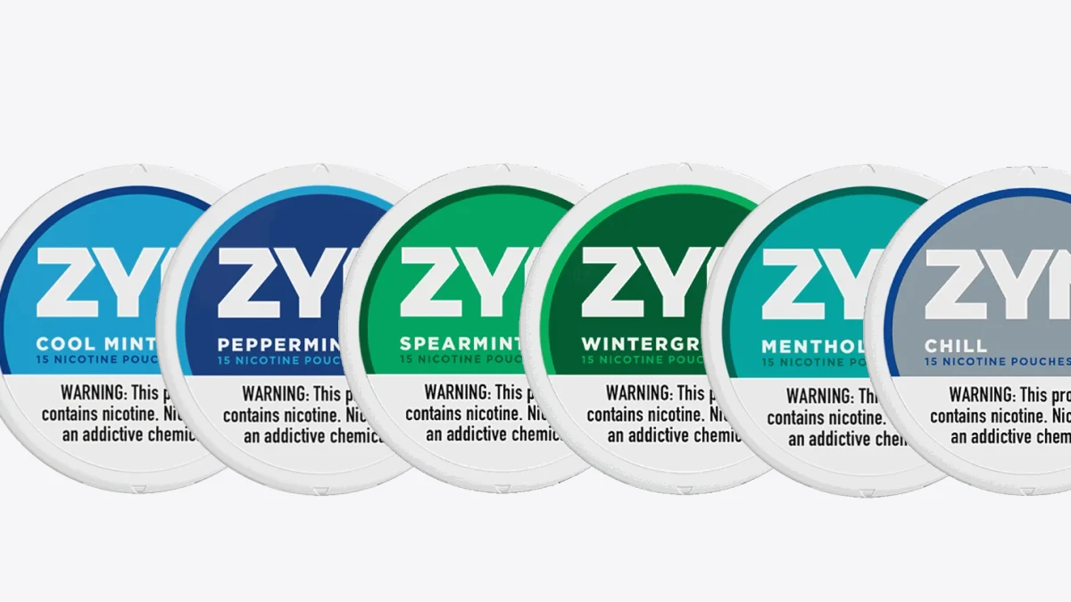 ZYN mint family: Cool Mint, Peppermint, Spearmint, Wintergreen, Menthol, and Chill in 6mg cans